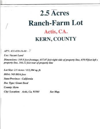 $20,000 / 212349ft2 - 2.5 ACRES A-1 ZONED LAND (ROSAMOND, CA.)s