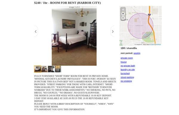 $240 / 1br - Room for Rent (Harbor City)s