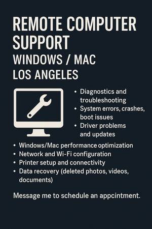Remote Computer Support for Windows and Mac (Los Angeles) Remote Computer Support for Windows and Mac (Los Angeles)