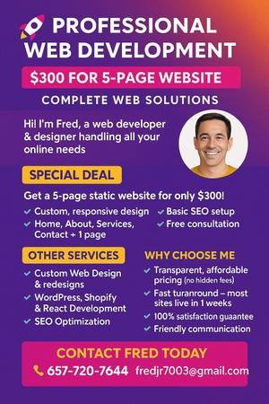 Small Business Website Package – $300 Flat Rate for Web Design and SEO (Los Angeles County) Small Business Website Package – $300 Flat Rate for Web Design and SEO (Los Angeles County)