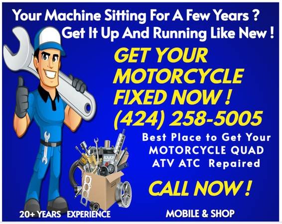 Motorcycle, Scooter, Quad, ATV, ATC Mechanic for Fast Mobile Repair (We Come to You in LA, Orange, Ventura, Riverside, San Bernardino) Motorcycle, Scooter, Quad, ATV, ATC Mechanic for Fast Mobile Repair (We Come to You in LA, Orange, Ventura, Riverside, San Bernardino)