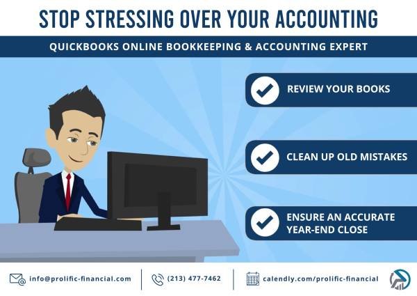 BOOKKEEPING & ACCOUNTING Services Clean-Up BOOKKEEPING / Tax Prep (DTLA - Hollywood & Downtown Los Angeles areas (323 /213)) BOOKKEEPING & ACCOUNTING Services Clean-Up BOOKKEEPING / Tax Prep (DTLA - Hollywood & Downtown Los Angeles areas (323 /213))