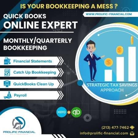 QuickBooks Bookkeeping Expert: Clean-Up Accounting and Catch-Up Taxes (Los Angeles - Downtown LA & Hollywood Areas (323 / 213 Areas) QuickBooks Bookkeeping Expert: Clean-Up Accounting and Catch-Up Taxes (Los Angeles - Downtown LA & Hollywood Areas (323 / 213 Areas)