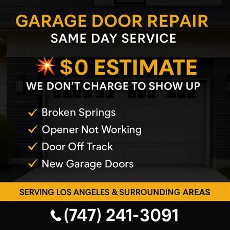 Garage Door Broken in Encino? We Fix TODAY - Springs, Openers, Door (Encino, Los Angeles) Garage Door Broken in Encino? We Fix TODAY - Springs, Openers, Door (Encino, Los Angeles)