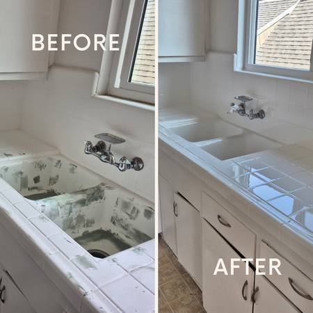 Bathroom & Kitchen Reglazing • Tile • Sink • Countertops • Chip fix (San Bernardino) Bathroom & Kitchen Reglazing • Tile • Sink • Countertops • Chip fix (San Bernardino)