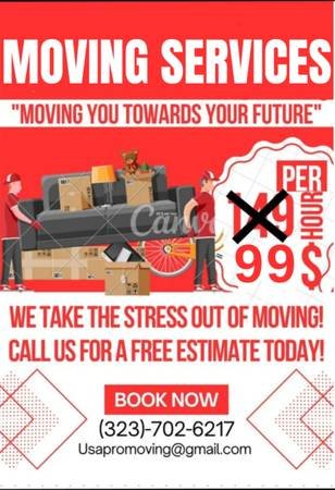 $99/hr for 2 Pro Movers! 26ft Big Truck, Handyman, and Moving Services (24/7 Licensed and Insured Moving Company) $99/hr for 2 Pro Movers! 26ft Big Truck, Handyman, and Moving Services (24/7 Licensed and Insured Moving Company)
