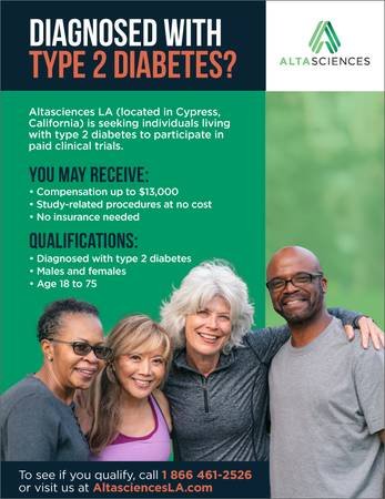 Join a Type 2 Diabetes Research Study at Altasciences LA (Cypress, California)s