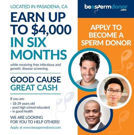 Provide Assistance and Earn Up to $4000 in 6 Months as a Sperm Donor (Pasadena)s