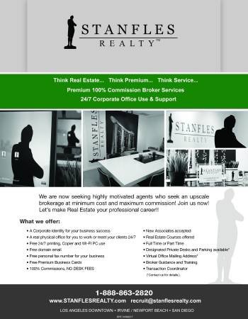 $500 Signup Bonus for Premium 100% Commission Real Estate Broker (Los Angeles Downtown, Pasadena, Santa Monica, Hollywood, Burbank)s